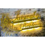 Metal LED House Name Plate Golden Finish 3