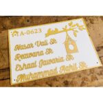 Golden Acrylic Embossed Letters House Name Plate 4