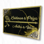 Krishna Theme Black Coated Resin Nameplate 1