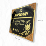 Premium Black Resin Nameplate with Golden Highlight 2