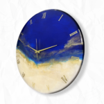 Royal Blue with Metallic Offwhite Resin 24 Inch Wall Clock 1