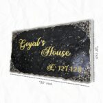 Black Metallic with Golden Flakes Casting Resin Nameplate2