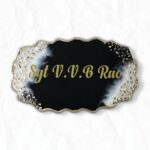 Black and White Oval Zig Zag Shaped Resin Coating Nameplate