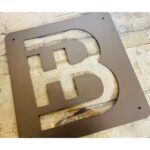 CNC Laser Cut Metal Name Plate Dark Rose Gold Finish