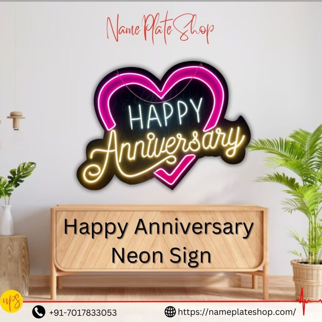Celebrate with Style Happy Anniversary Neon Sign 🎈💕