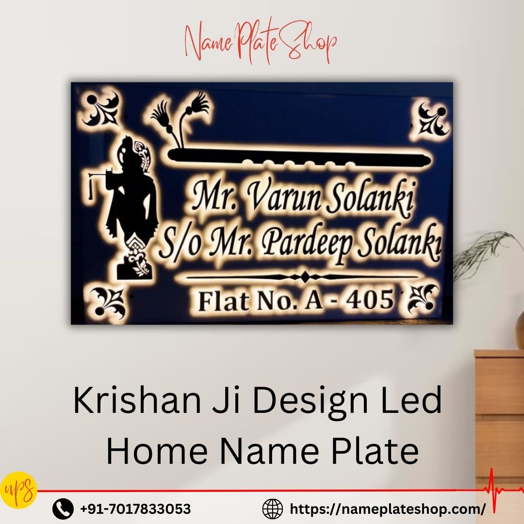 Discover Unique Krishan Ji LED Nameplates 🌟 NamePlateShop