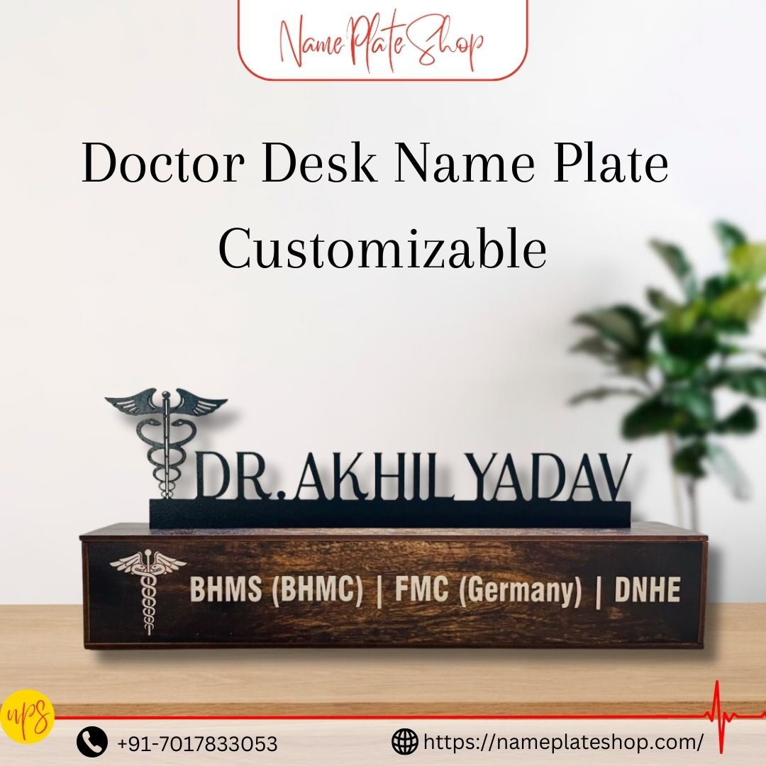 Elevate Your Professional Space with a Doctor Desk Name Plate