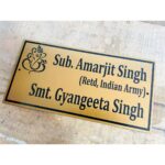 Golden Metal Engraved Name Plate Matt Finish2