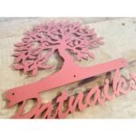 Tree Design Metal House Name Plate Rose Gold1