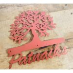 Tree Design Metal House Name Plate Rose Gold2