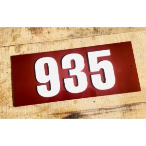 Acrylic House Number Plate Brown + White
