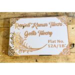 Acrylic Mor Pankh Embossed Letters Home Name Plate (Waterproof)