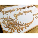 Acrylic Mor Pankh Embossed Letters Home Name Plate (Waterproof)3