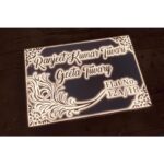 Acrylic Mor Pankh Embossed Letters Home Name Plate (Waterproof)4