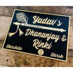 Bansuri Design Embossed Letters Customizable Name Plate3