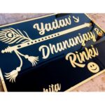 Bansuri Design Embossed Letters Customizable Name Plate4