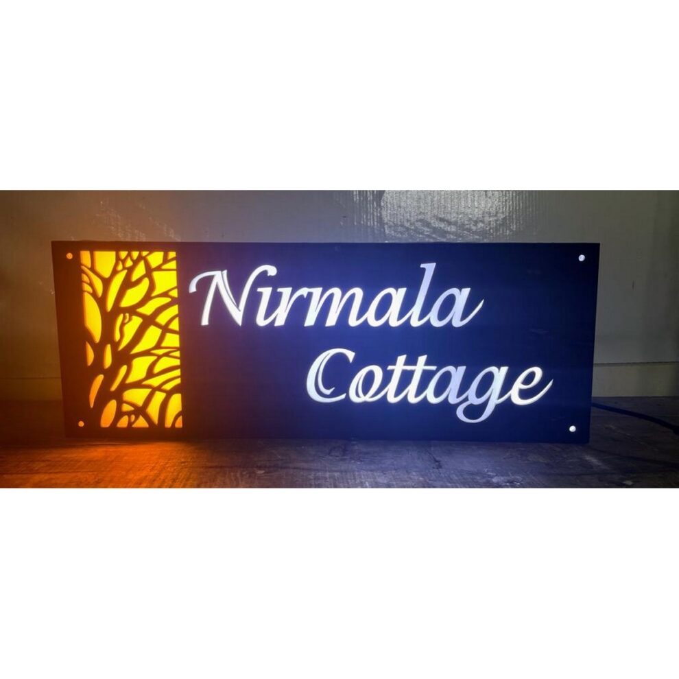 Home LED Name Plate Acrylic Waterproof engraved-metal-plaques