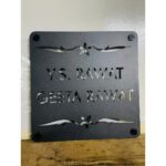 Metal Grey Finish Laser Cut Home Name Plate1