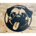 Metal Laser Cut Pug Design Wall Name Plate