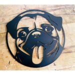 Metal Laser Cut Pug Design Wall Name Plate2