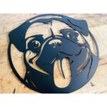 Metal Laser Cut Pug Design Wall Name Plate3