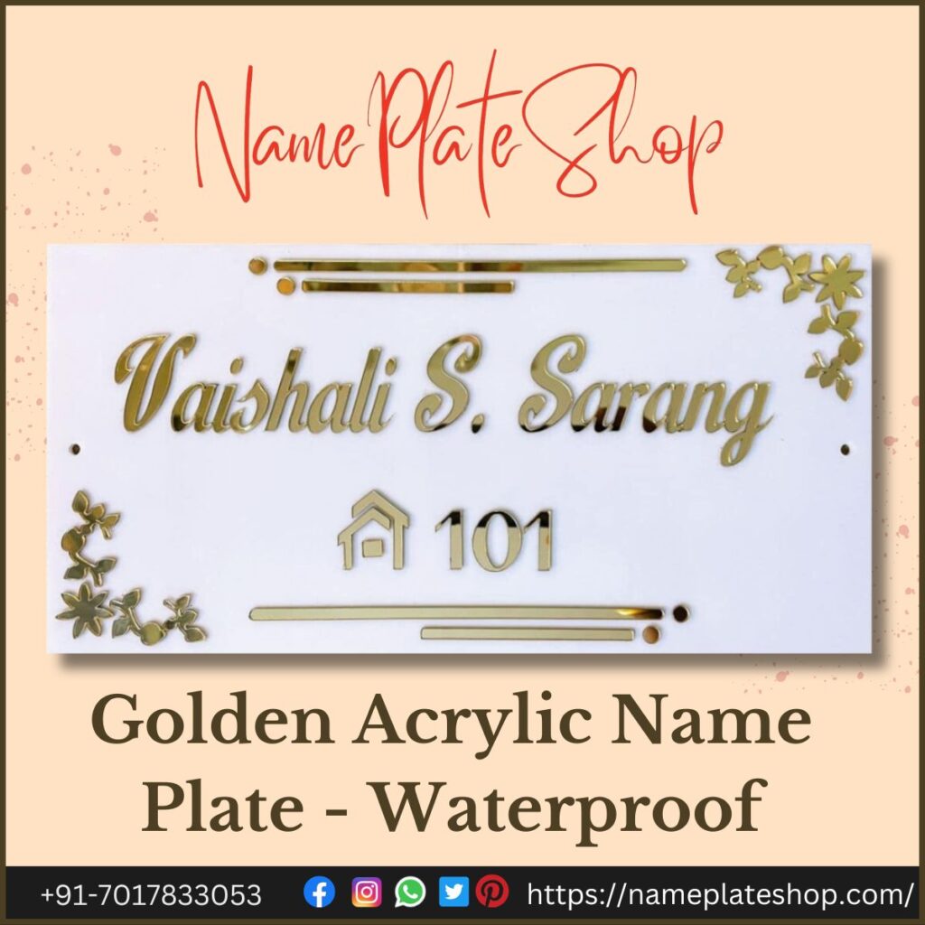 Radiant Elegance The Golden Acrylic Nameplate That Stands the Test of Time