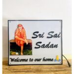 Sai Baba Multicolor Acrylic LED Name Plate1