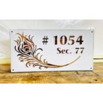 Beautiful Mor Pankh LED Acrylic House Name Plate1