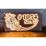 Beautiful Mor Pankh LED Acrylic House Name Plate2