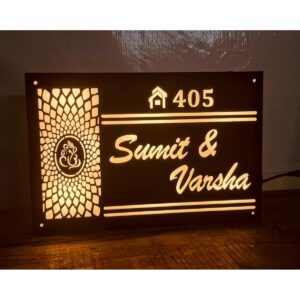 Beautiful Warm White LEDs Acrylic House Name Plate