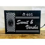 Beautiful Warm White LEDs Acrylic House Name Plate3