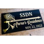 Black and Golden Acrylic Personalised Home Name Plate1