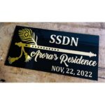 Black and Golden Acrylic Personalised Home Name Plate2