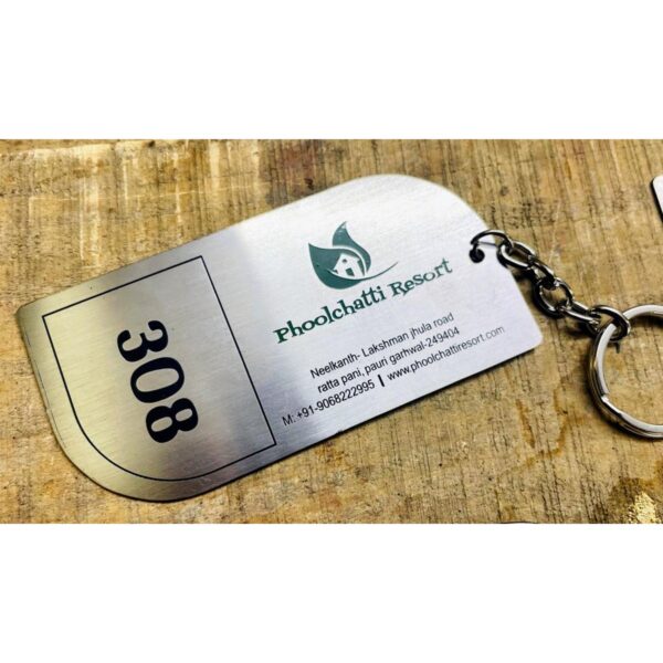 Metal Laser Engraved Hotel Keychains