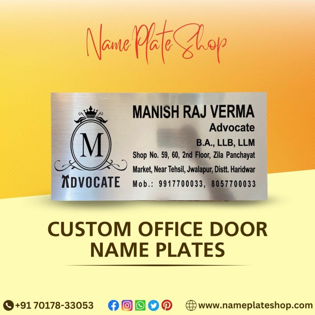 Professional Personalization Elevate Your Workspace with Door Name Plates
