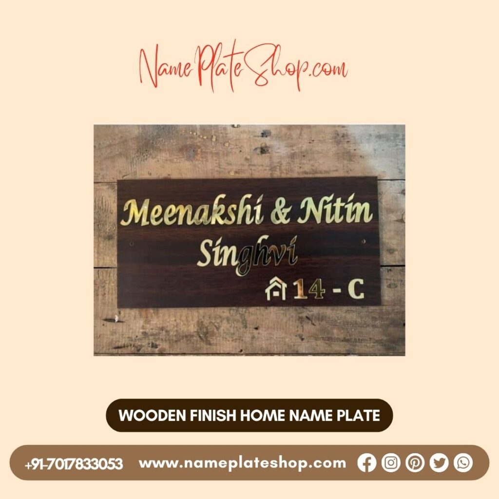 Timeless Wooden Elegance Personalize Your Home with Fascinating Nameplate