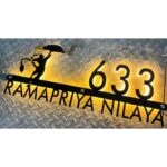 Unique Metal LED Waterproof Home Name Plate – Hanuman Ji Design4