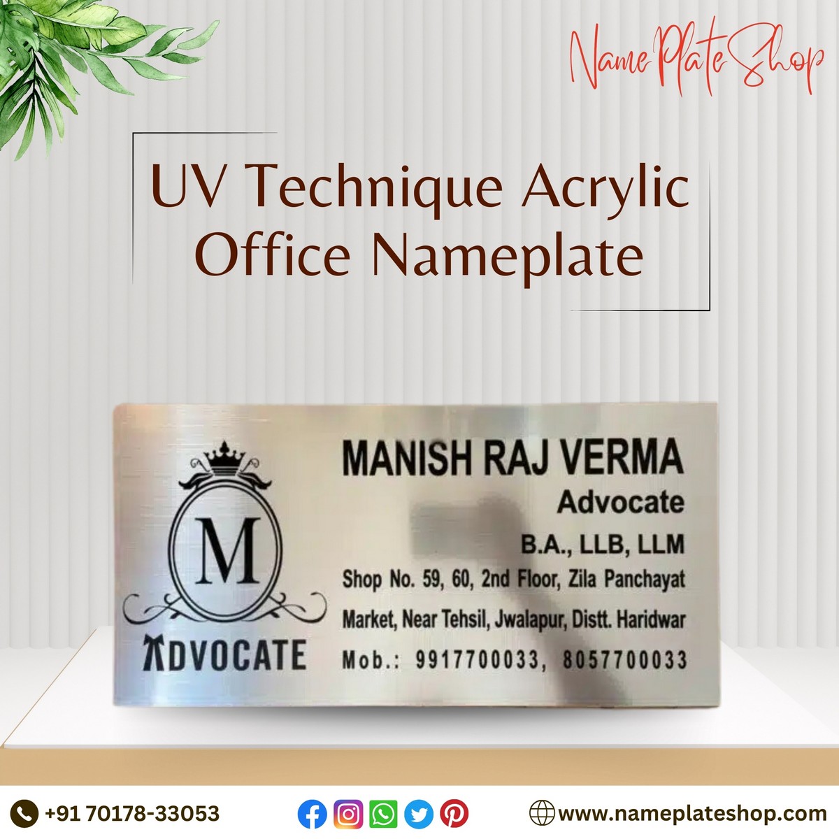 Acrylic Office Nameplate