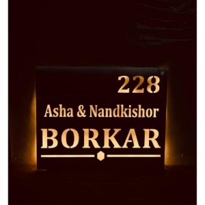 Beautiful Stainless Steel CNC Laser Cut LED Waterproof Name Plate Illuminate Your Identity (1)