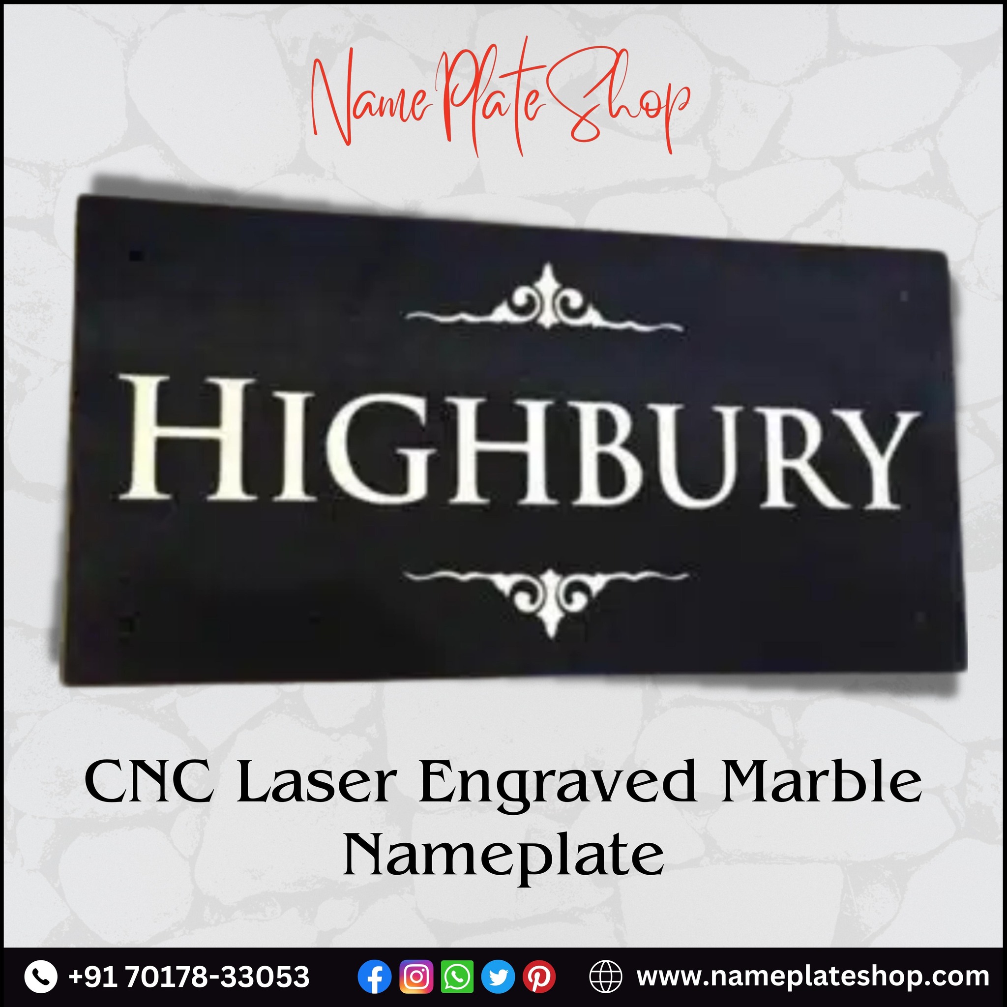 Elevate Your Home Entrance with Fascinating CNC Laser Engraved Marble Nameplates