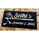 Elevate Your Home with Elegance Beautiful Flute Design Metal Home Name Plate (2)