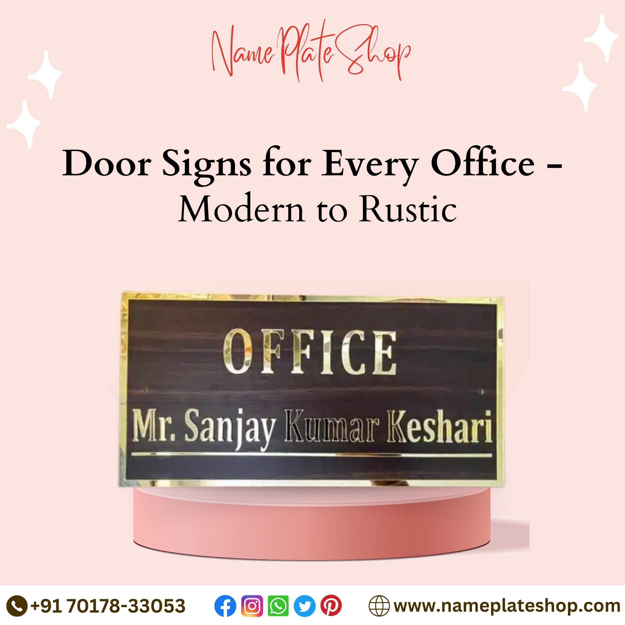 Modern Office Door Signages Nameplate Shop