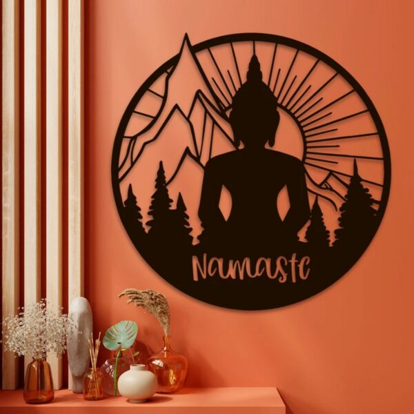 Serene Reflections Beautiful Buddha Meditation Metal Wall Art (1)