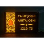 Unique Ganesha Acrylic LED Home Name Plate – Illuminate Your Abode with Divinity (1)