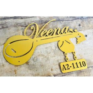 Unique Veena Metal CNC Laser Cut Name Plate Elevate Your Entrance in Style! (1)