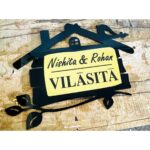 Beautiful Hut Shape Personalised Acrylic Waterproof Home Nameplate (1)