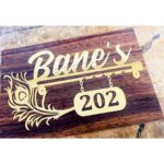 Beautiful Wooden Texture Acrylic Personalized Embossed Letters Name Plate (3)