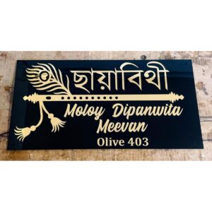 Customizable Acrylic Embossed Letters Home Name Plate (1)