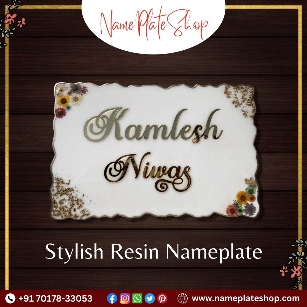 Elevate Your Entrance Stylish Resin Nameplate for a Touch of Elegance