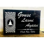 Elevate Your Home with a Beautiful Buddha Idol Acrylic LED Home Name Plate (3)